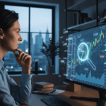 A person carefully examining stock charts and financial data on a tablet, symbolizing the process of analyzing a stock before making investment decisions.