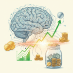 An illustration depicting the psychological connection between the brain and financial decisions, symbolizing the process of rewiring for better money management.