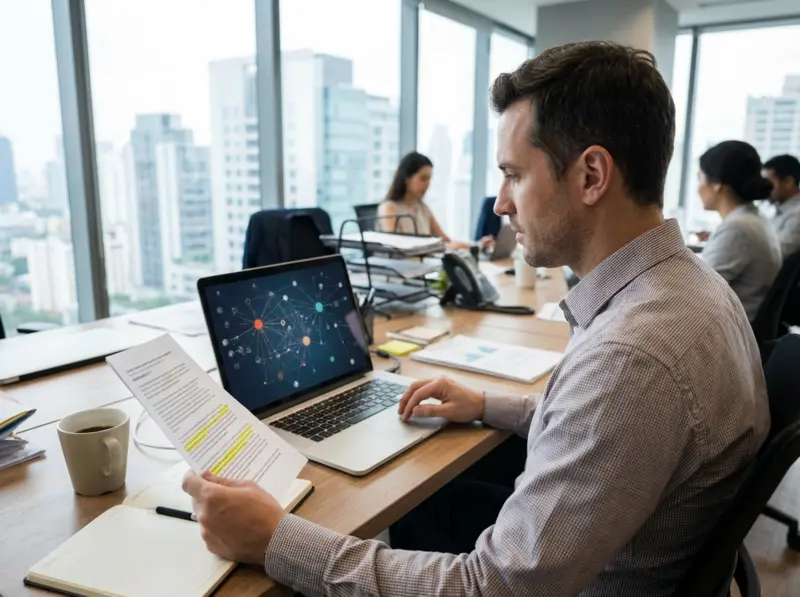 Implementation roadmap showing phases of AI deployment in financial analysis from pilot to enterprise scaling